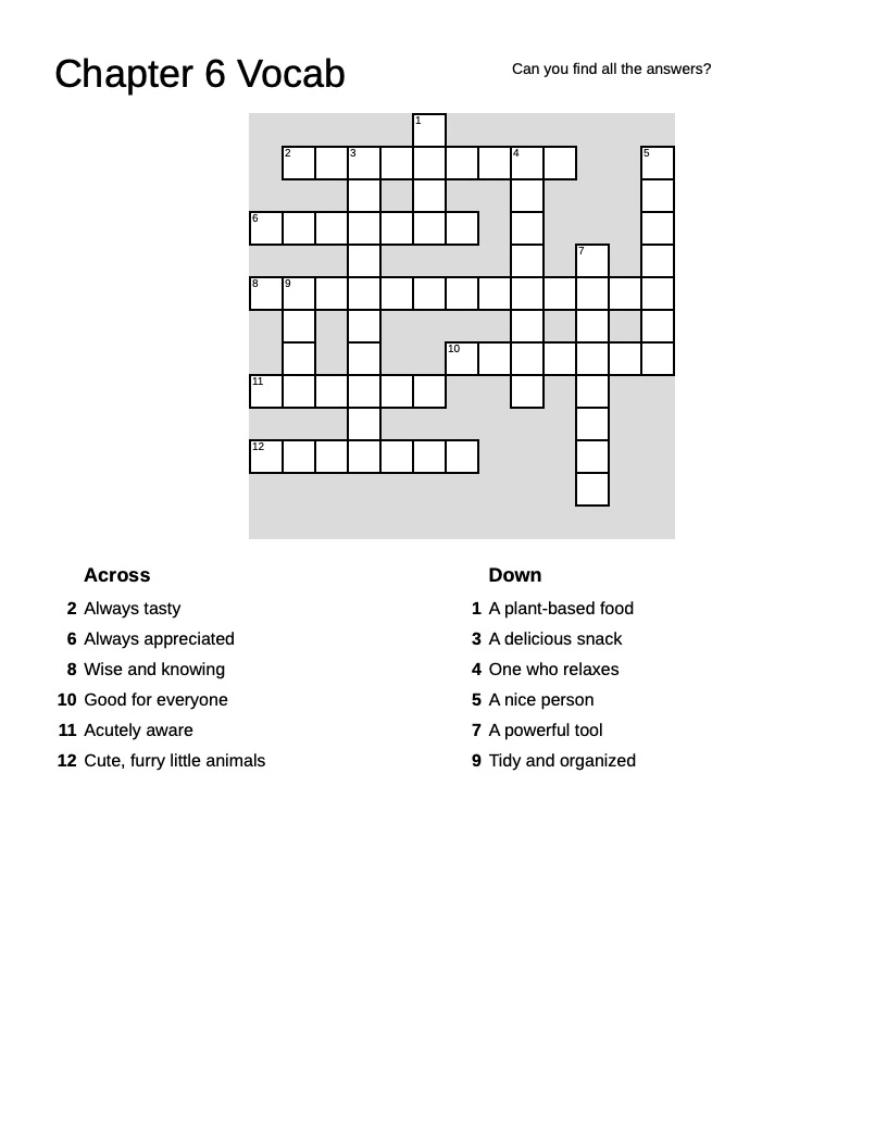 Screenshot of My Crossword Maker interface showing a puzzle grid